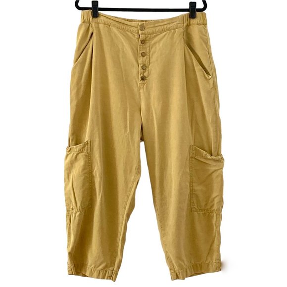 Zara Pants & Jumpsuits Zara Mustard Yellow Baggy Cargo Pants Sz 2